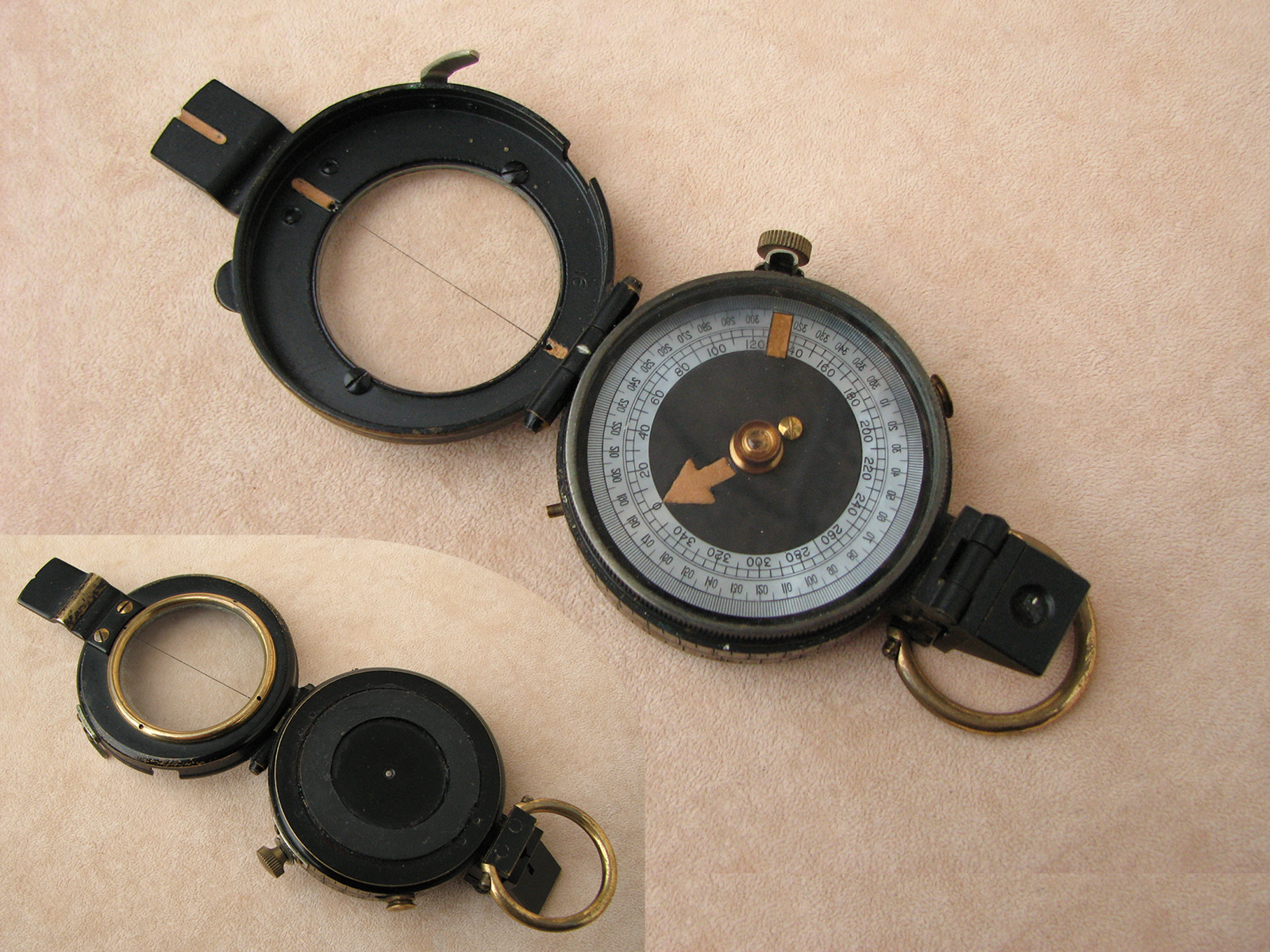 WW1 era Verner's Pattern MKVIII prismatic marching compass in case